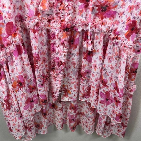 MISA Los Angeles Aurelie Pink Floral Midi Dress Sleeveless Gardenia Size S Boho - Picture 9 of 15